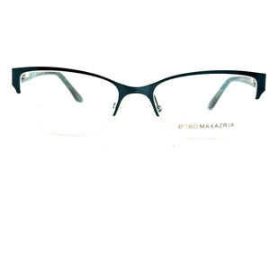 BCBGMAXAZRIA Eyeglasses Frames LAUREN TEAL Blue Cat Eye Half Rim 52-17-130 20742